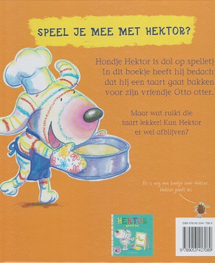 Achterkant van Hektor bakt een taart