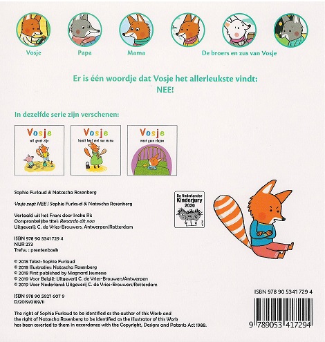 Achterkant van Vosje zegt nee