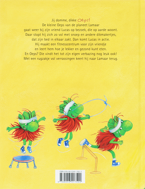 Achterkant van Oeps doet fitness