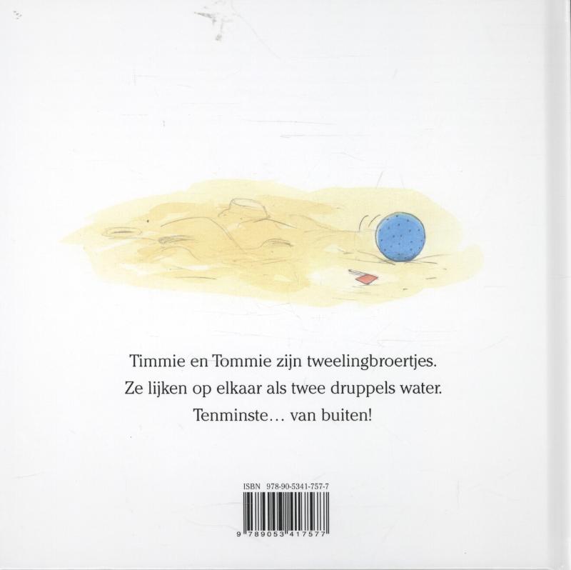 Achterkant van Meneertje Rood en meneertje Blauw