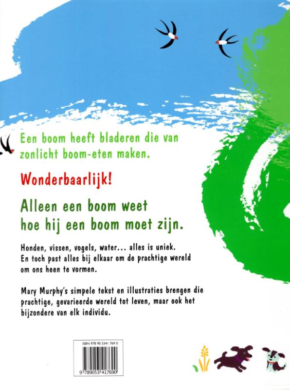 Achterkant van Alleen een boom weet hoe hij een boom moet zijn