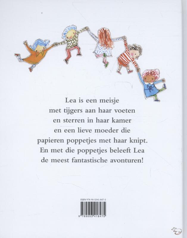 Achterkant van Vijf papieren poppetjes