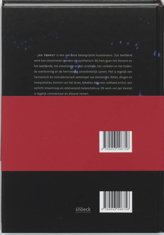 Achterkant van Jan Vanriet parcours 1966-2008