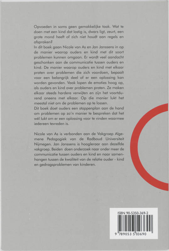 Achterkant van Praten met kinderen