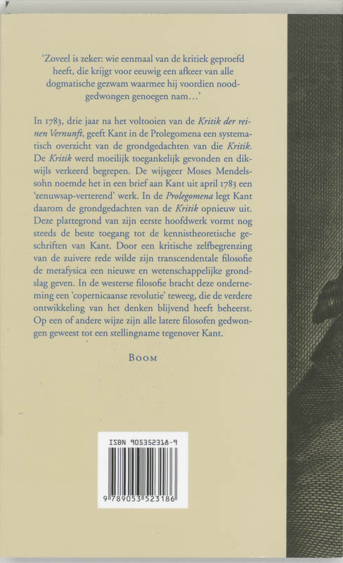 Achterkant van Prolegomena