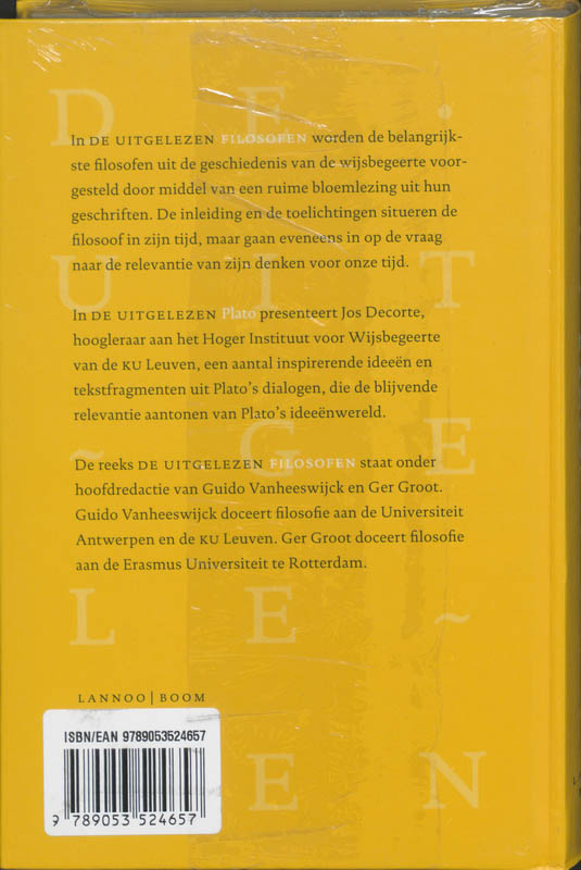 Achterkant van De uitgelezen Plato