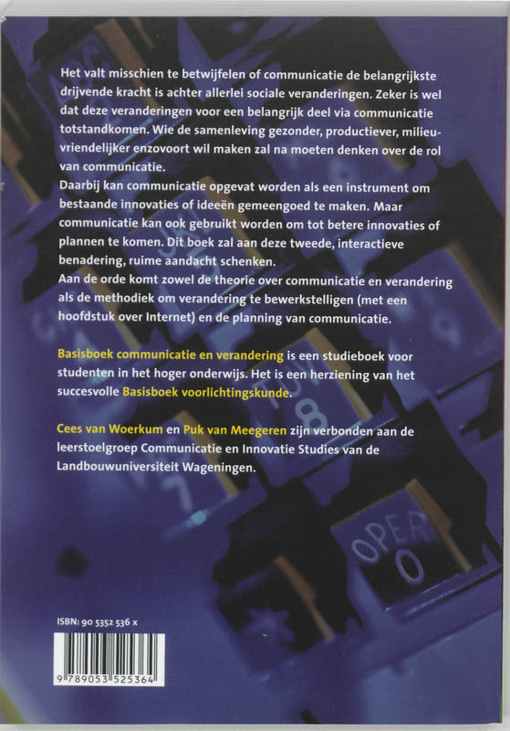 Achterkant van Basisboek communicatie en verandering