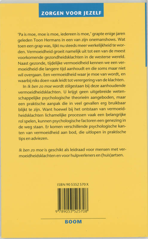 Achterkant van Ik ben zo moe