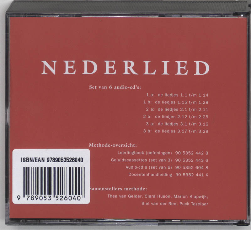 Achterkant van Nederlied set a 6 cd's