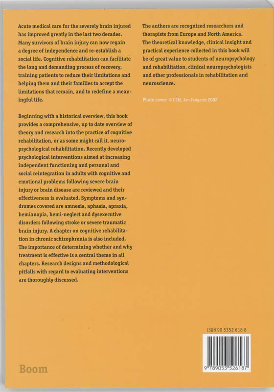 Achterkant van Cognitive rehabilitation