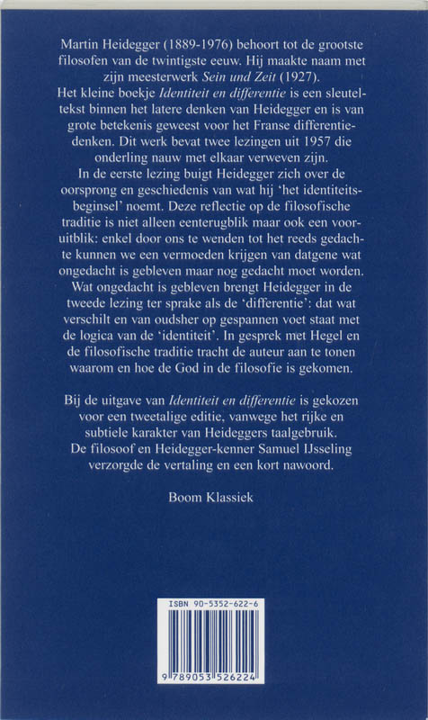 Achterkant van Identiteit en differentie (Duits-Ned)