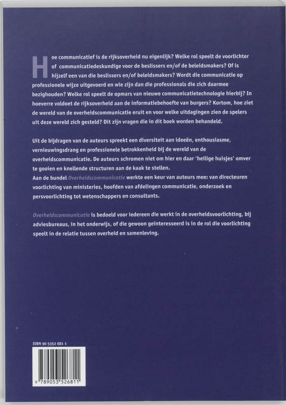 Achterkant van Overheidscommunicatie