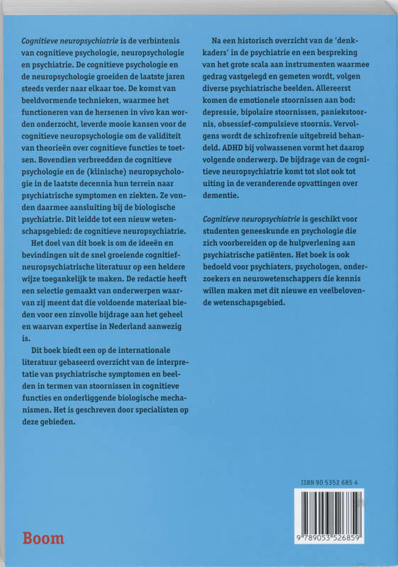 Achterkant van Cognitieve neuropsychiatrie