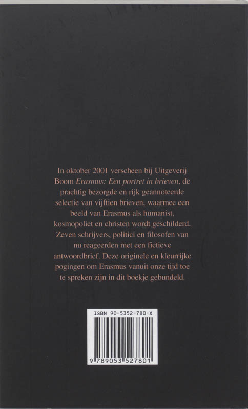 Achterkant van Brieven aan Erasmus