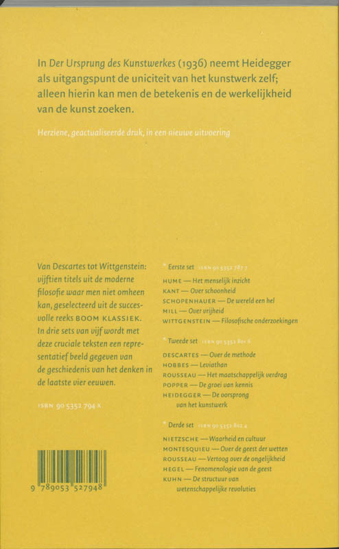 Achterkant van De oorsprong van het kunstwerk
