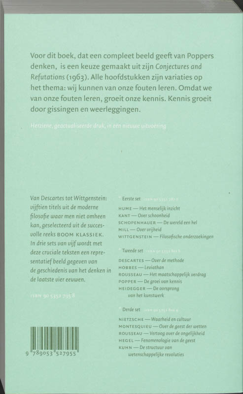 Achterkant van De groei van kennis