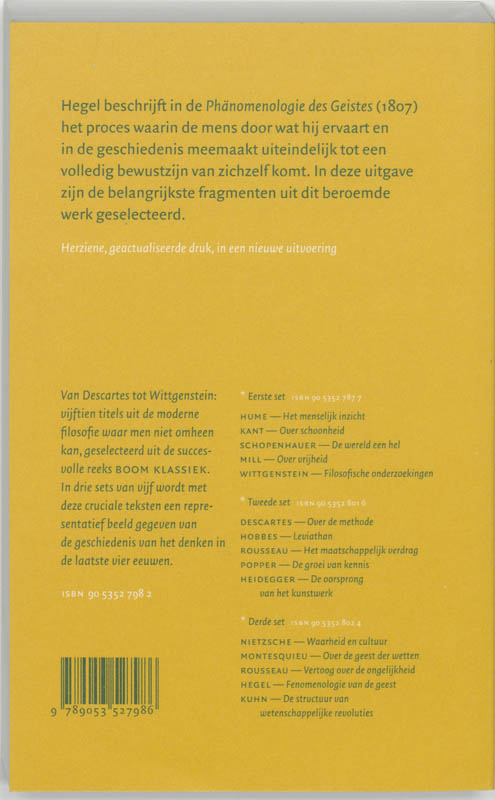 Achterkant van Fenomenologie van de geest