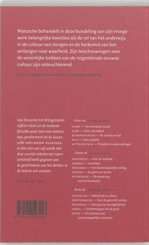 Achterkant van Waarheid en cultuur