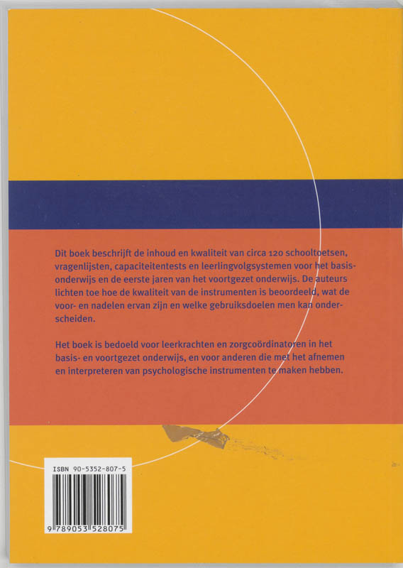 Achterkant van COTAN tekstboek voor het onderwijs