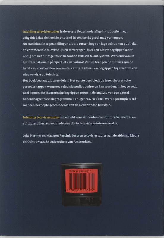 Achterkant van Inleiding televisiestudies