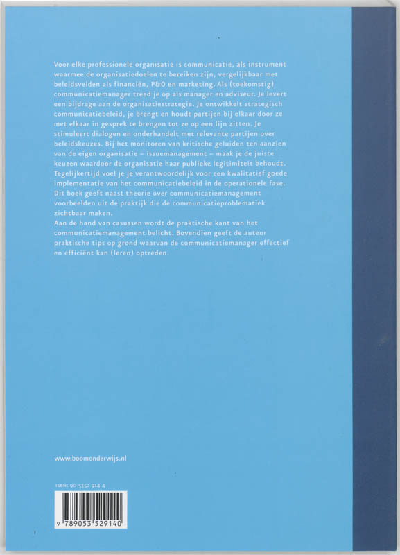 Achterkant van Communicatie managen