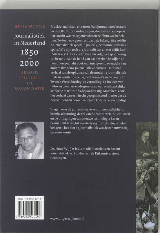 Achterkant van Journalistiek in Nederland, 1850-2000
