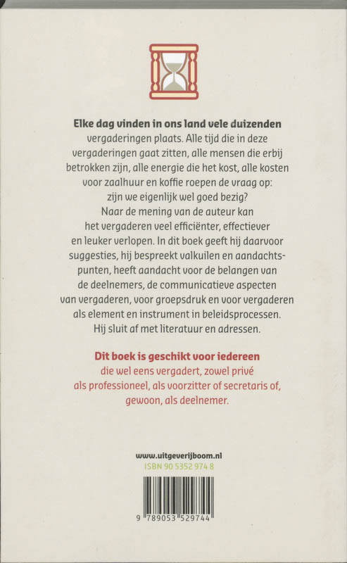 Achterkant van Vergaderen met beleid