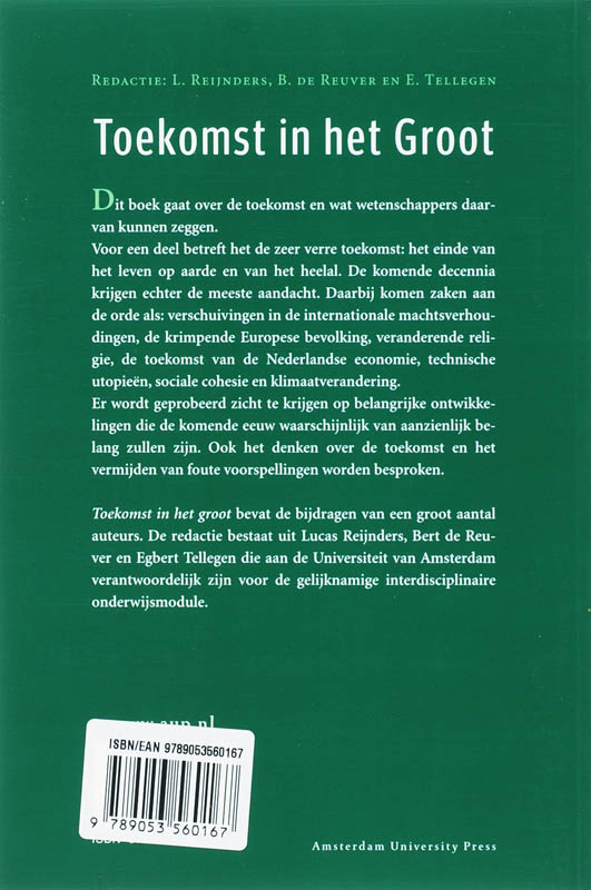 Achterkant van Toekomst in het groot