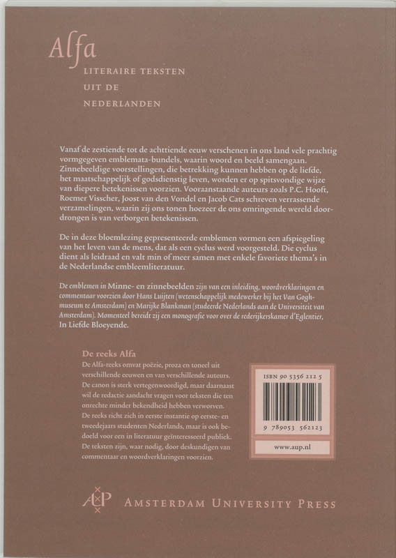 Achterkant van Minne- en zinnebeelden