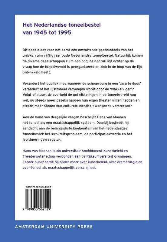 Achterkant van Het Nederlandse toneelbestel van 1945 tot 1995