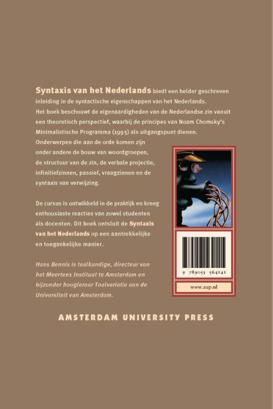 Achterkant van Syntaxis van het Nederlands