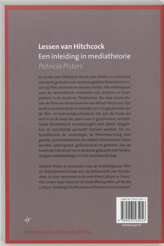 Achterkant van Lessen van Hitchcock