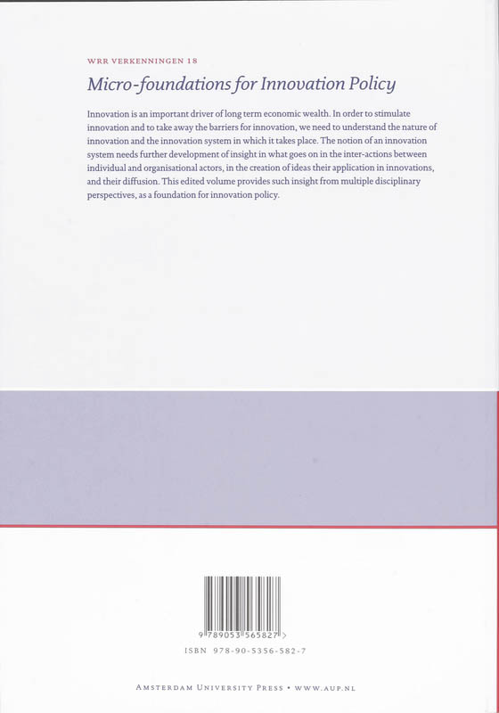 Achterkant van Micro-Foundations for Innovation Policy