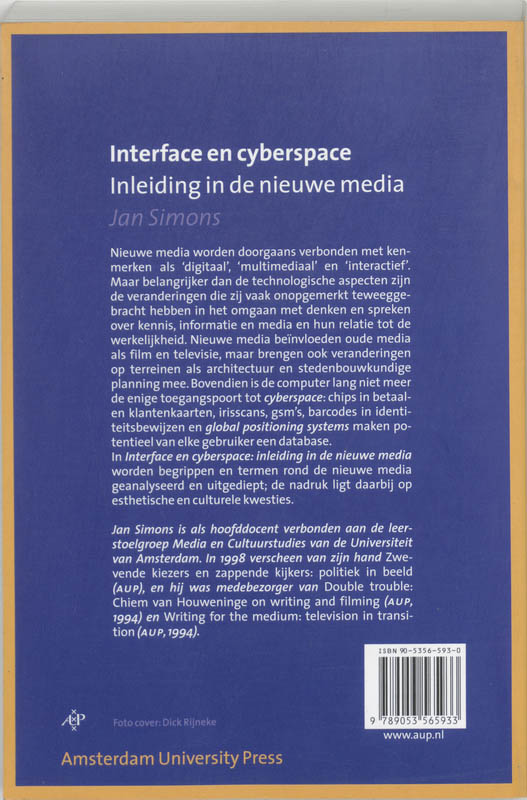 Achterkant van Interface en cyberspace