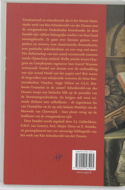 Achterkant van In de boeken, met de geest
