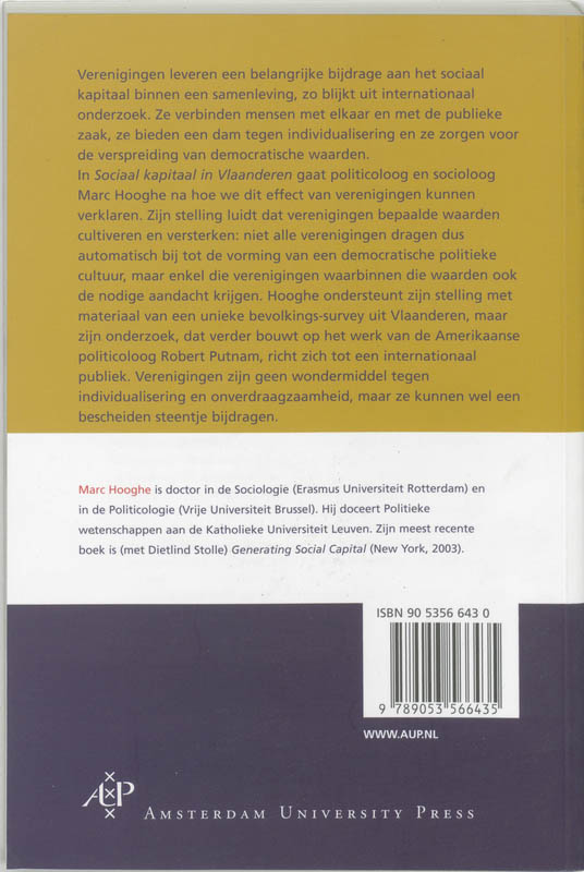 Achterkant van Sociaal kapitaal in Vlaanderen