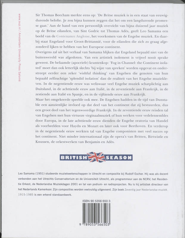 Achterkant van Britse muziek