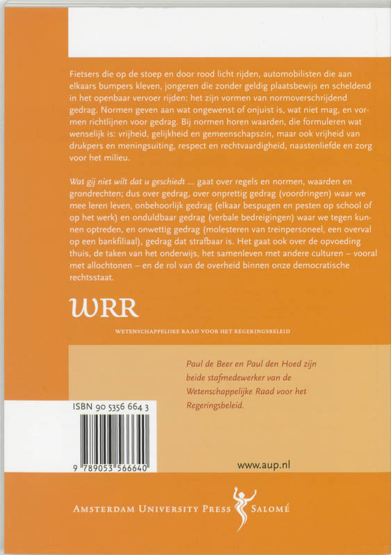 Achterkant van Wat gij niet wilt dat U geschiedt ...