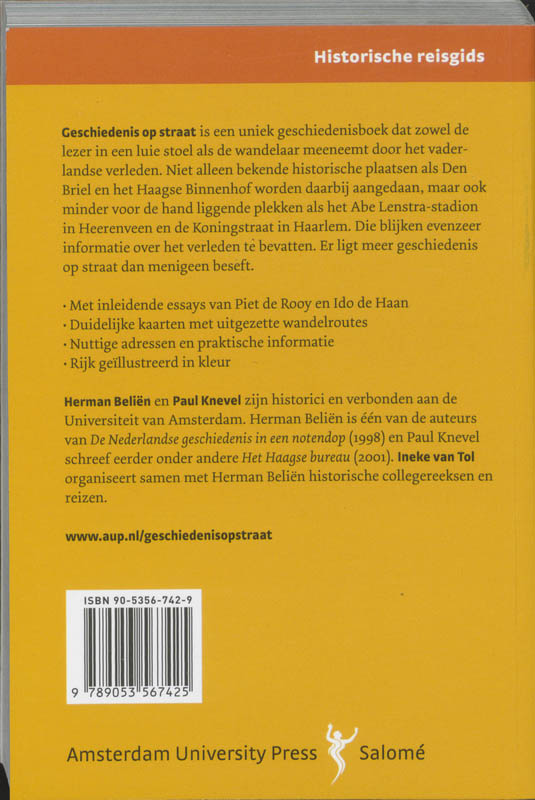 Achterkant van Geschiedenis op straat