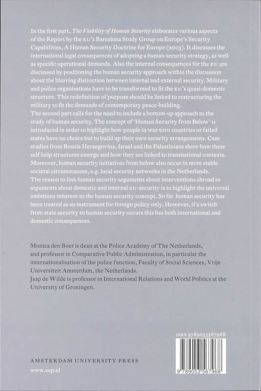 Achterkant van The Viability of Human Security