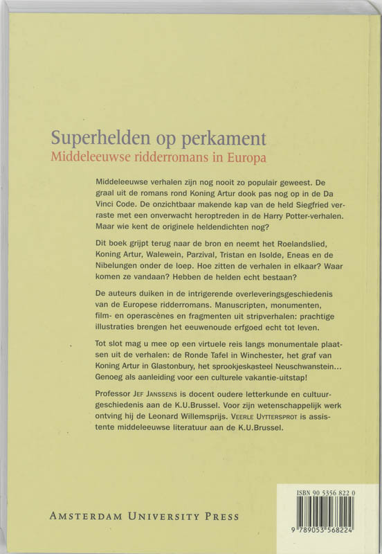 Achterkant van Superhelden op perkament