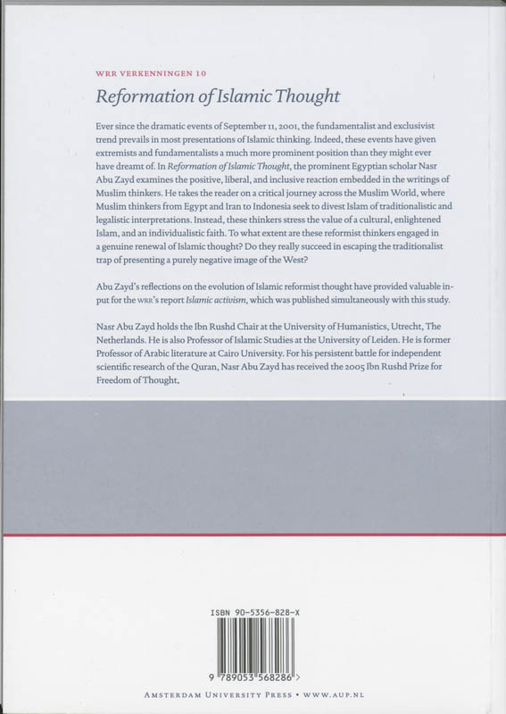 Achterkant van Reformation of Islamic Thought