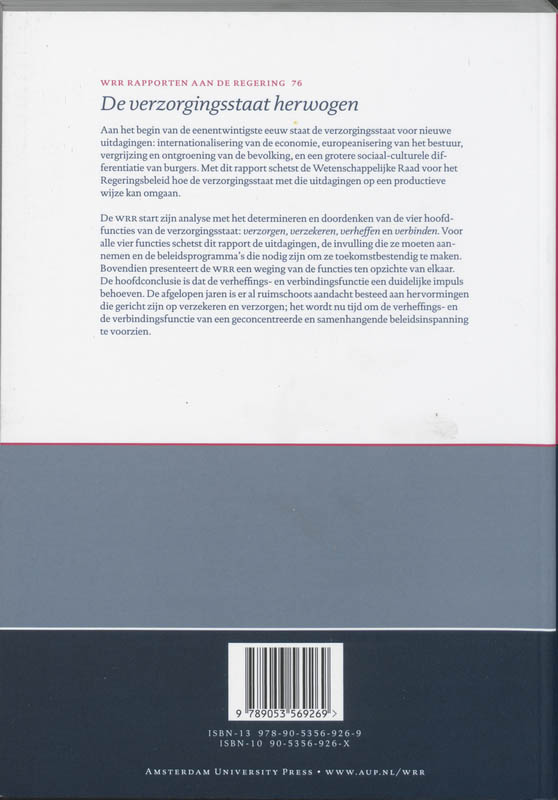 Achterkant van De verzorgingsstaat herwogen
