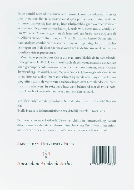 Achterkant van Lezen achter de letters