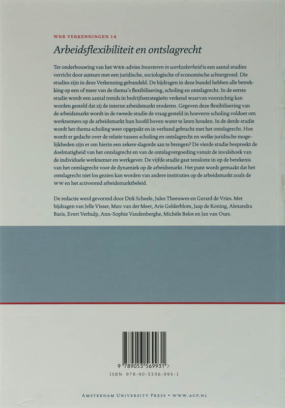 Achterkant van Arbeidsflexibiliteit en ontslagrecht