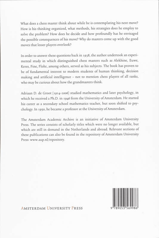 Achterkant van Thought and Choice in Chess
