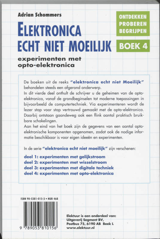 Achterkant van 4 Experimenten met opto-elektonica