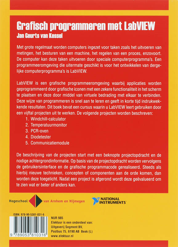 Achterkant van Grafisch Programmeren met LabVIEW