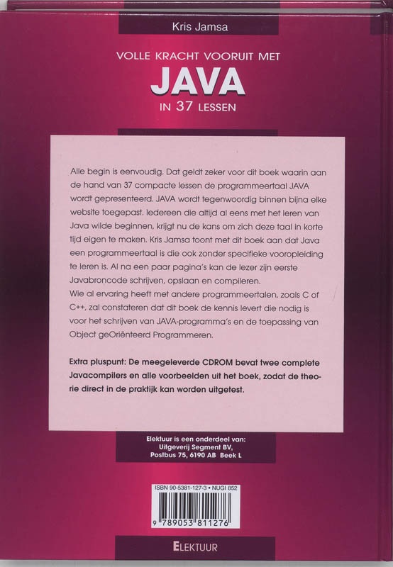 Achterkant van Volle kracht vooruit met JAVA