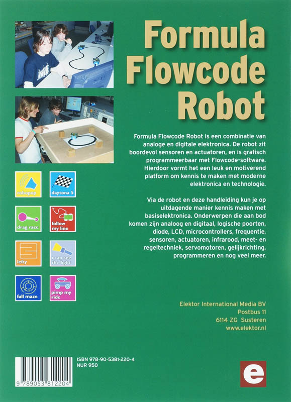 Achterkant van Formula Flowcode Robot
